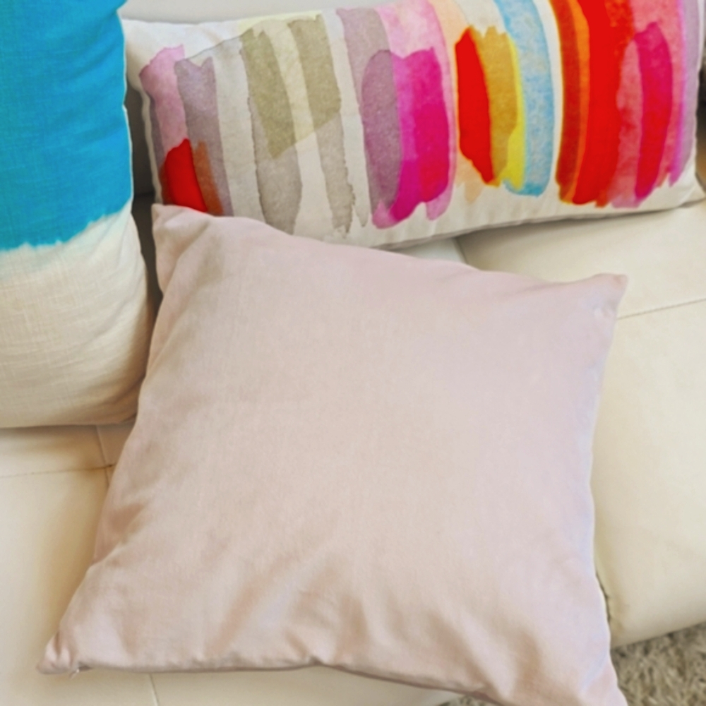 Pastel Blush Pink Velvet Pillow With Cover - Picture 1 of 4
